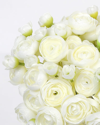 24 Pcs Ranunculus Artificial Flower Faux Silk Mini Ranunculus Flowers Fake Flowers for DIY Bouquet,Centerpieces Tables, Wedding Decor, Bridal Shower Decorations,Home Decor