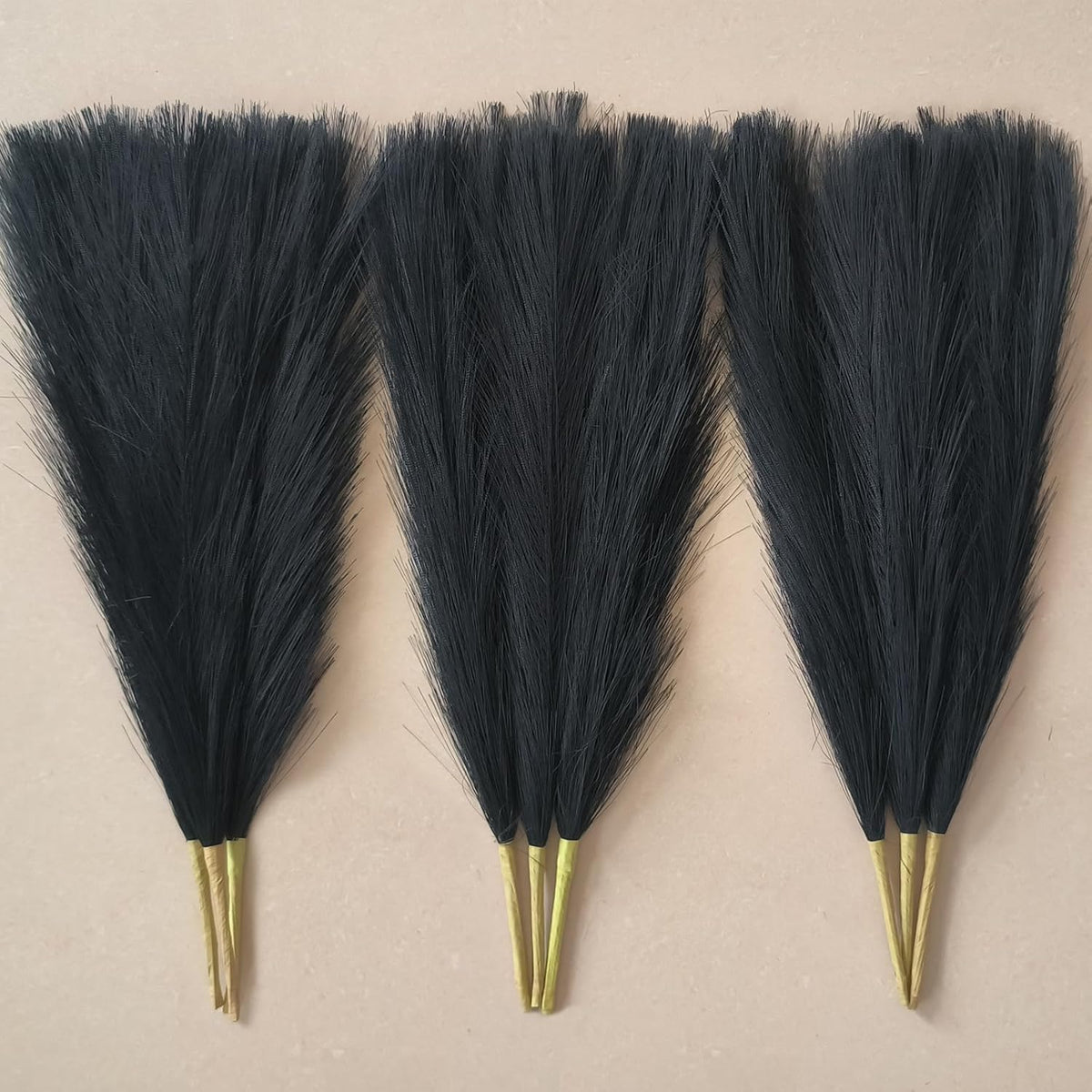 45" Faux Dried Pampas Grass Tall Decor, Fluffy Fake Long Pompas Artificial Black Grey Gray Pompous Stems Bouquet Flower Arrangement Vase Filler for Boho Home Wedding Decoration