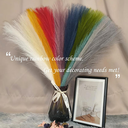 45" Faux Dried Pampas Grass Tall Decor, Fluffy Fake Long Pompas Artificial Black Grey Gray Pompous Stems Bouquet Flower Arrangement Vase Filler for Boho Home Wedding Decoration