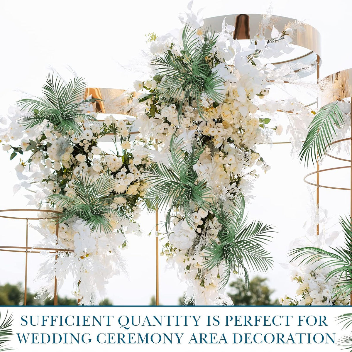 100 Pcs 25 in Artificial Palm Leaves Decor Large Tropical Faux Plant