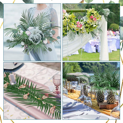 100 Pcs 25 in Artificial Palm Leaves Decor Large Tropical Faux Plant
