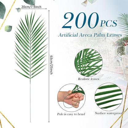 100 Pcs 25 in Artificial Palm Leaves Decor Large Tropical Faux Plant