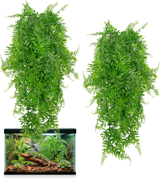 2PCS Fake Hanging Plants - Artificial Reptile Habitat Vines