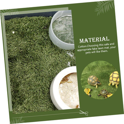 Decorative Reptile Lawn Mat Artificial Grass Carpet for Turtles Frogs and Lizards Easy to Install Absorbent Breathable Reptile Decor for Terrarium Enclosure