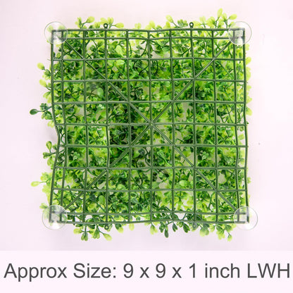 Aquarium Decorations Grass Artificial Plastic Lawn 9 inches Square Landscape Green Plants for Saltwater Freshwater Tropical Fish Tank Decoration,with 8 Pcs Suction Cups