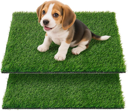 Artificial Pee Grass Pad for Dogs, Fake Grass Replacement Pads for Dog Potty Tray Training Pet Turf, Indoor and Outdoor Mat- 2 Packs (14" x 18")