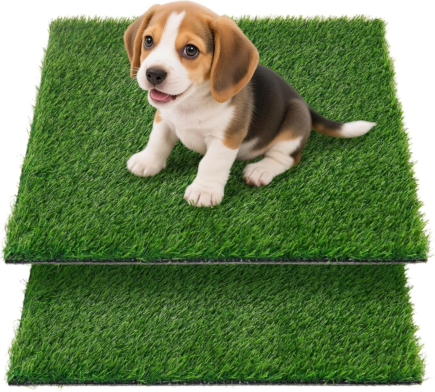 Artificial Pee Grass Pad for Dogs, Fake Grass Replacement Pads for Dog Potty Tray Training Pet Turf, Indoor and Outdoor Mat- 2 Packs (14" x 18")