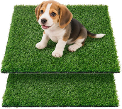Artificial Pee Grass Pad for Dogs, Fake Grass Replacement Pads for Dog Potty Tray Training Pet Turf, Indoor and Outdoor Mat- 2 Packs (14" x 18")
