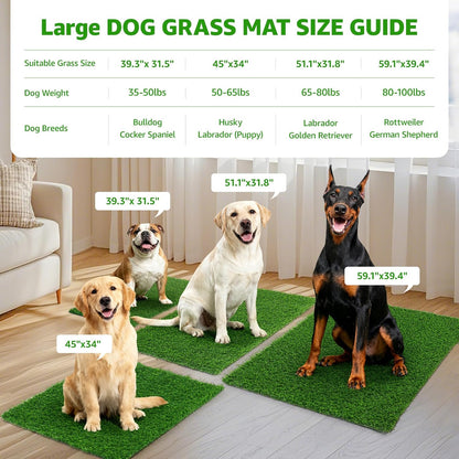 Artificial Pee Grass Pad for Dogs, Fake Grass Replacement Pads for Dog Potty Tray Training Pet Turf, Indoor and Outdoor Mat- 2 Packs (14" x 18")