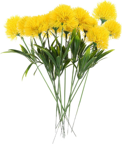 Faux Dandelion Artificial Flowers Bouquet Lifelike Yellow Simulation Dandelion for Wedding Home Office Table Decoration 9.84In