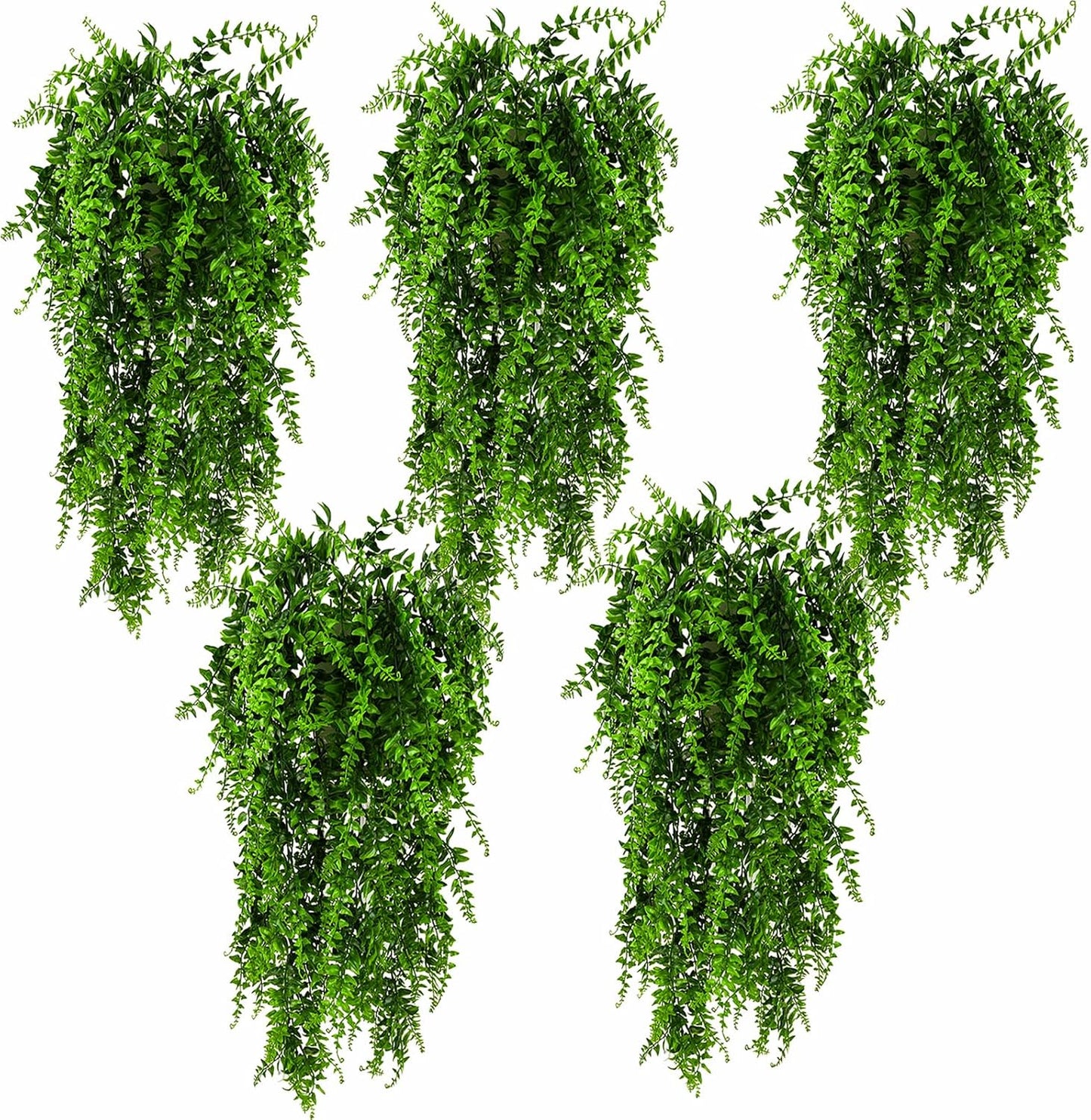 2 Pack Reptile Plants, Terrarium Hanging Plants Vines Artificial Leaves Habitat Decorations with Suction Cup for Bearded Dragon Hermit Crab Lizard Snake Geckos Chameleon