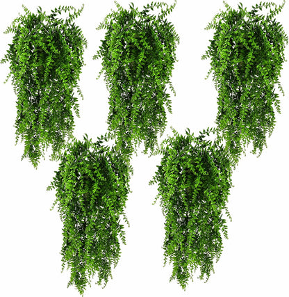 2 Pack Reptile Plants, Terrarium Hanging Plants Vines Artificial Leaves Habitat Decorations with Suction Cup for Bearded Dragon Hermit Crab Lizard Snake Geckos Chameleon