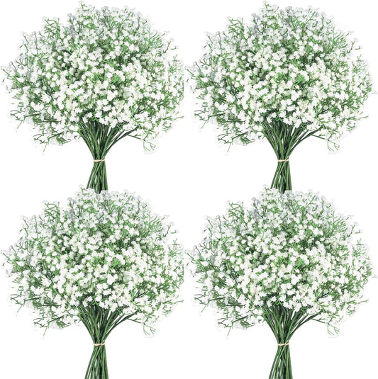100 Pcs Faux White Hydrangea Artificial Flowers Bulk, Fake Silk Hydrangea Flowers Heads with Stems for Wedding Decorations Garden Party Baby Shower Porch Home Decor Table Centerpieces