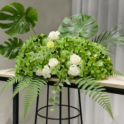 100 Pcs Faux White Hydrangea Artificial Flowers Bulk, Fake Silk Hydrangea Flowers Heads with Stems for Wedding Decorations Garden Party Baby Shower Porch Home Decor Table Centerpieces