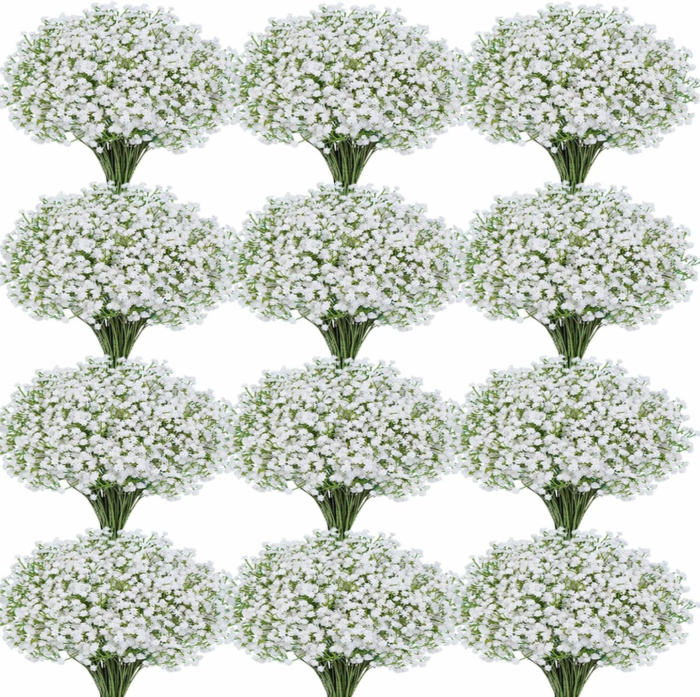 100 Pcs Faux White Hydrangea Artificial Flowers Bulk, Fake Silk Hydrangea Flowers Heads with Stems for Wedding Decorations Garden Party Baby Shower Porch Home Decor Table Centerpieces