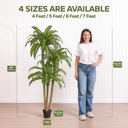 5ft Artificial Dracaena Tree with Natural Trunk