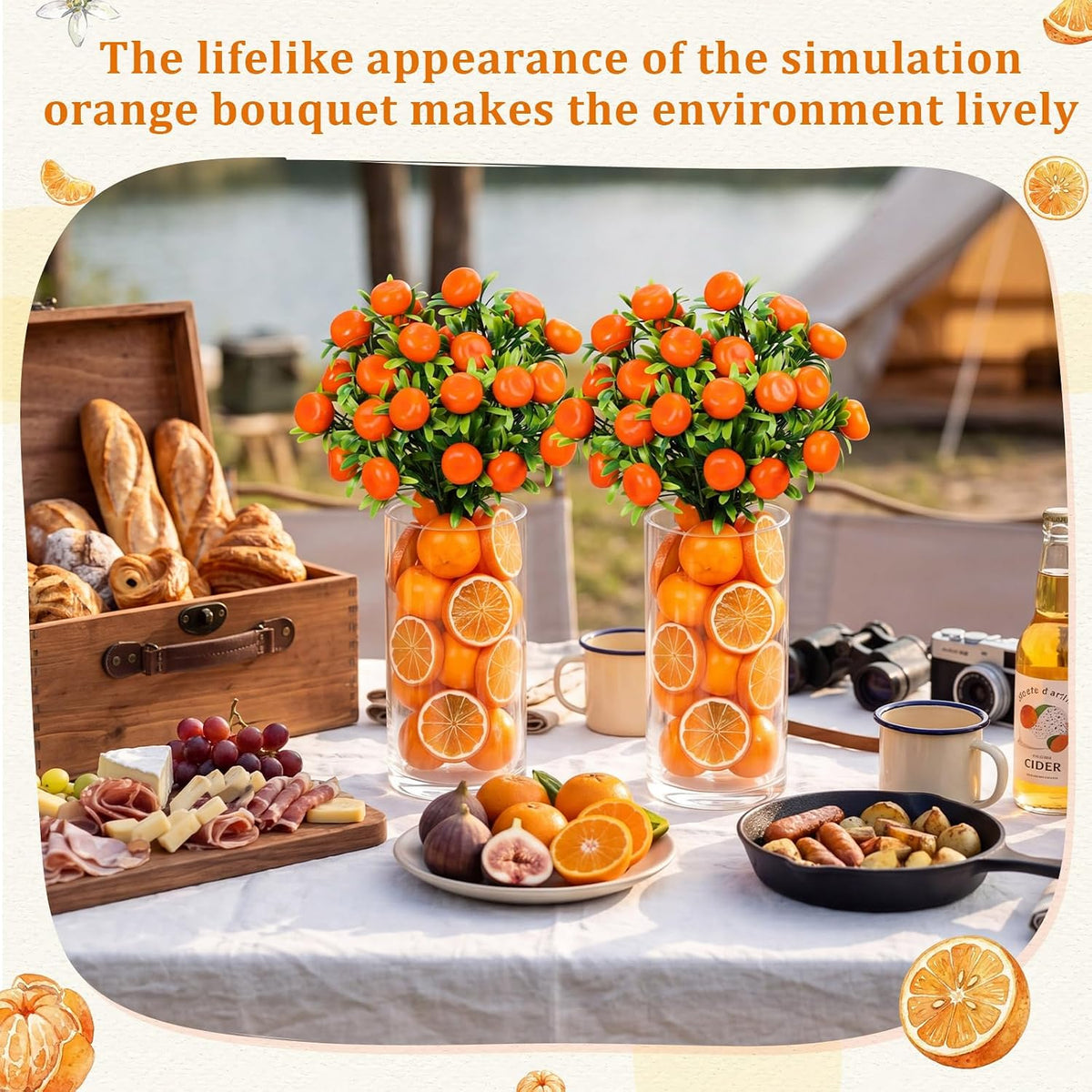 3 Set Artificial Peach Decor with 3 Glass Vase 6 Artificial Peach Branches and 60 Peaches, Plastic Plant Stem Ornament for Home Indoor Office Table Centerpieces Desk Decoration