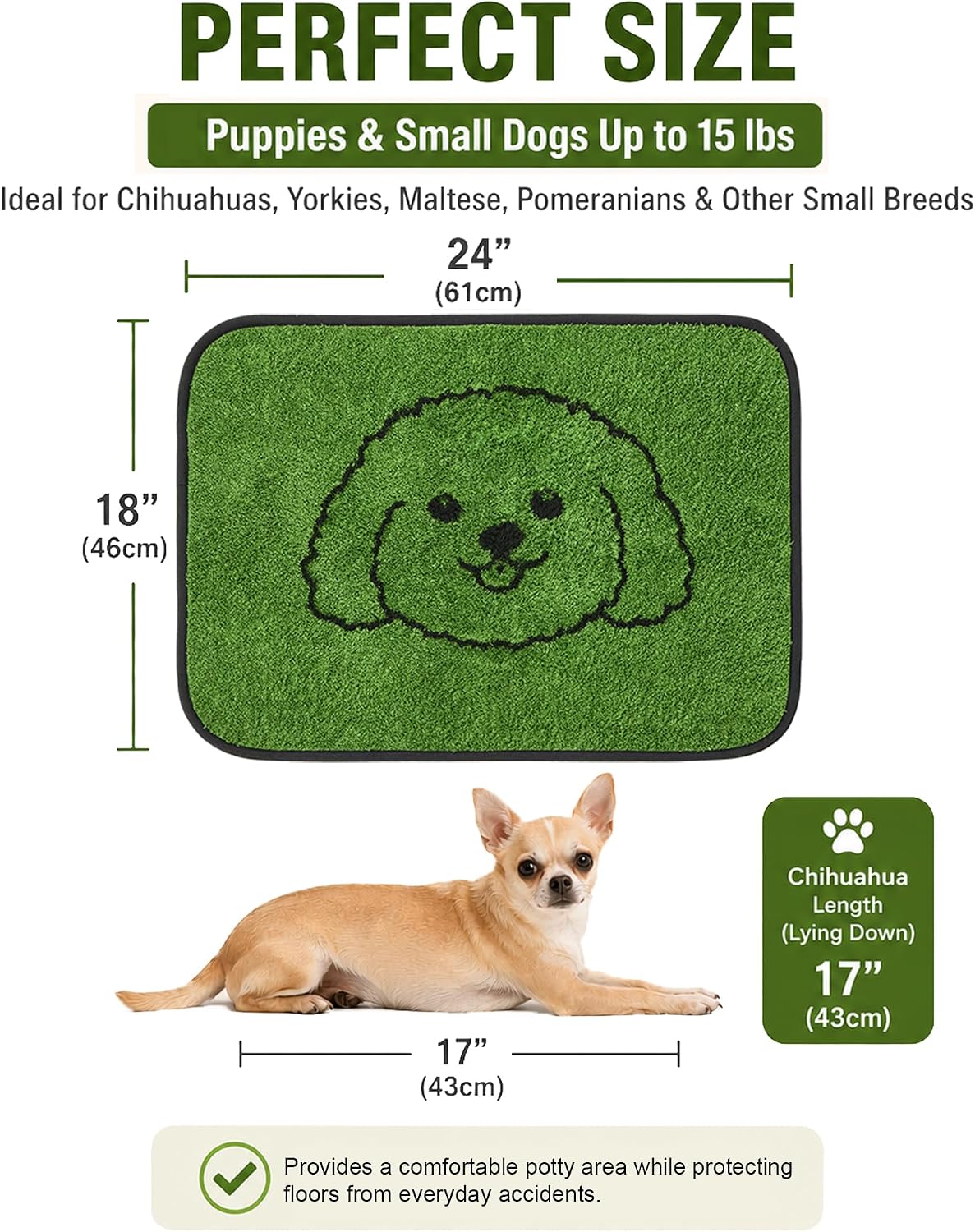 Reusable Puppy Pads , Washable Pee Pads for Dogs 18" x 24" 2 Pack