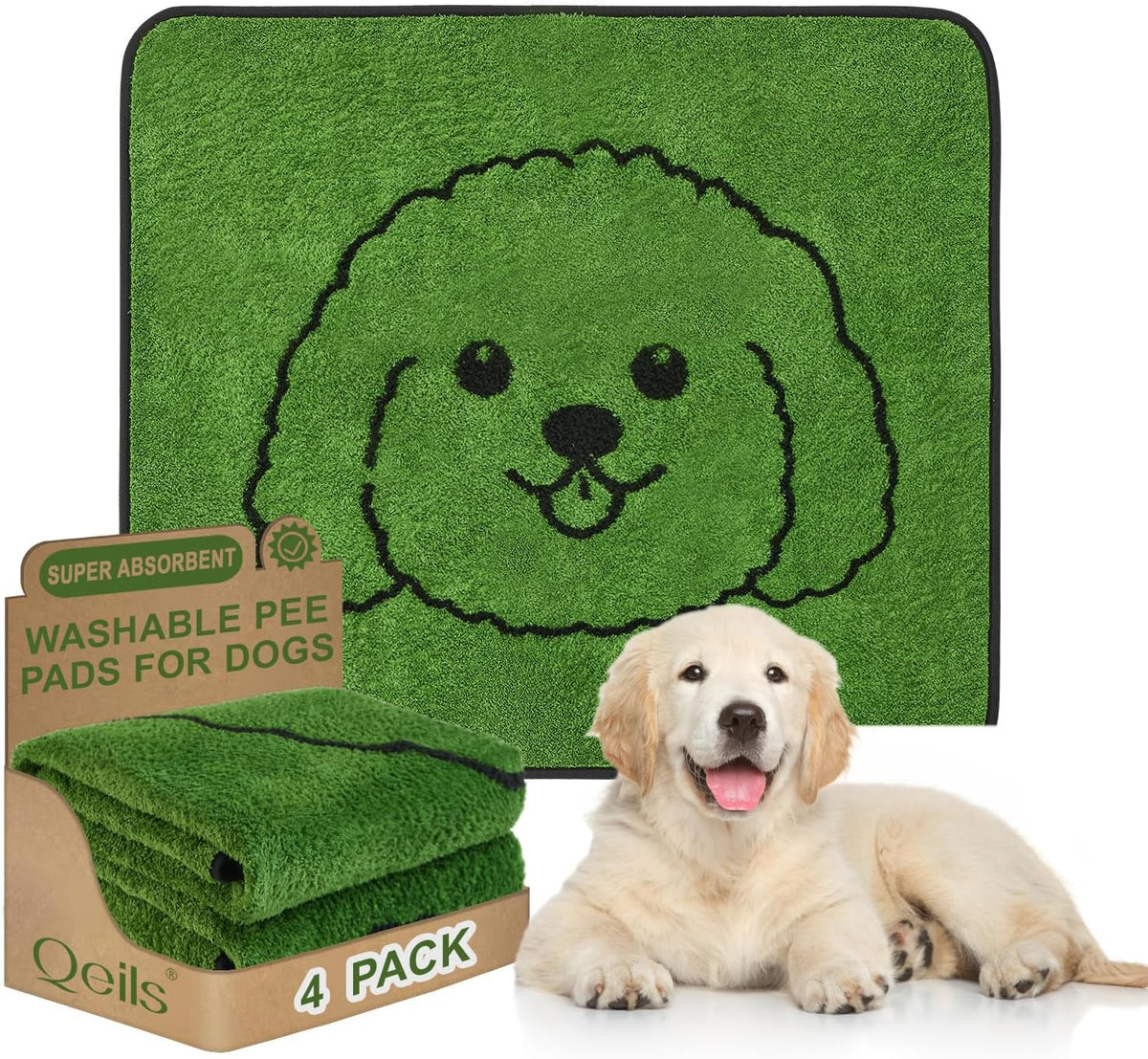 Reusable Puppy Pads , Washable Pee Pads for Dogs 18" x 24" 2 Pack