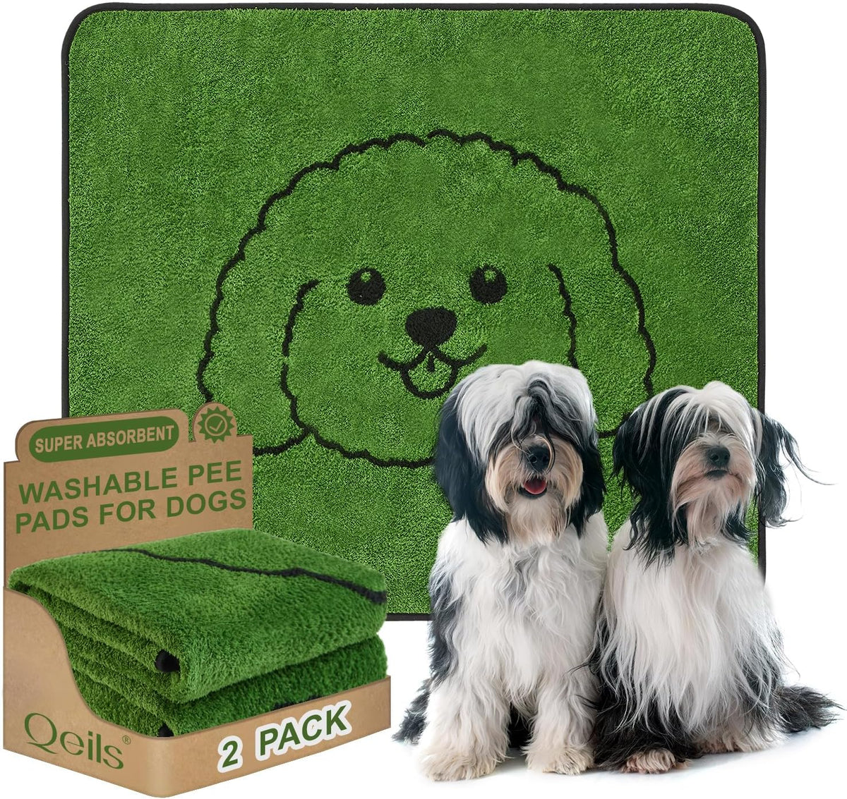 Reusable Puppy Pads , Washable Pee Pads for Dogs 18" x 24" 2 Pack