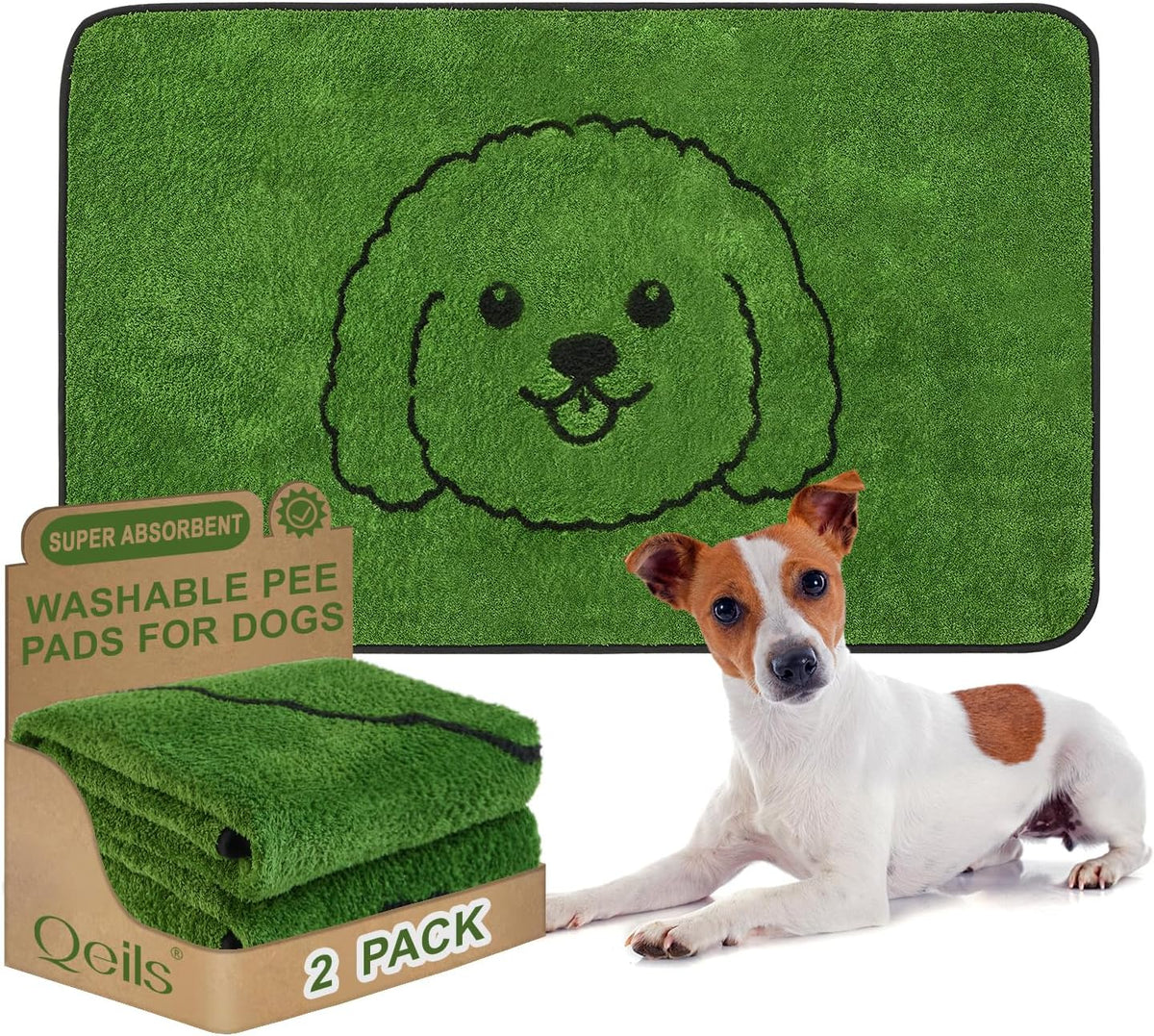 Reusable Puppy Pads , Washable Pee Pads for Dogs 18" x 24" 2 Pack