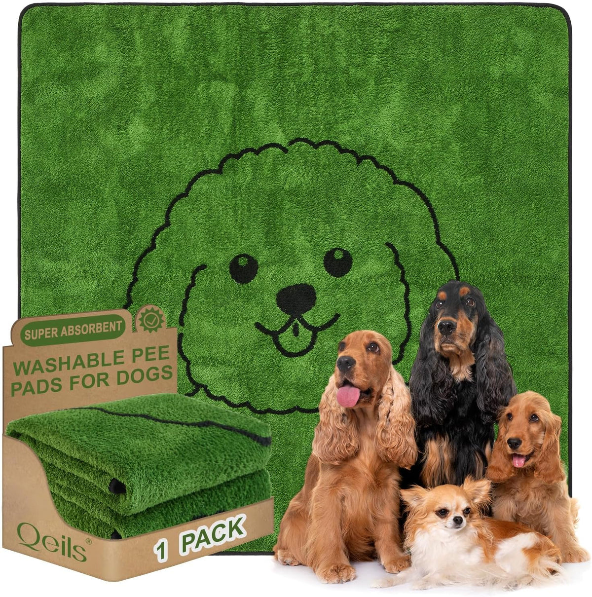 Reusable Puppy Pads , Washable Pee Pads for Dogs 18" x 24" 2 Pack