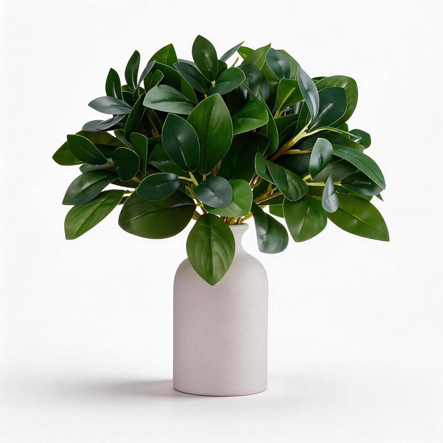 12 Inch Artificial Plant Indoor,Small Fake Plants Eucalyptus Stems With Vase,Faux Greenery In Pot For Farmhouse Home Decor,Bathroom Living Room Kitchen Office Coffee Table Centerpiece (cream white)