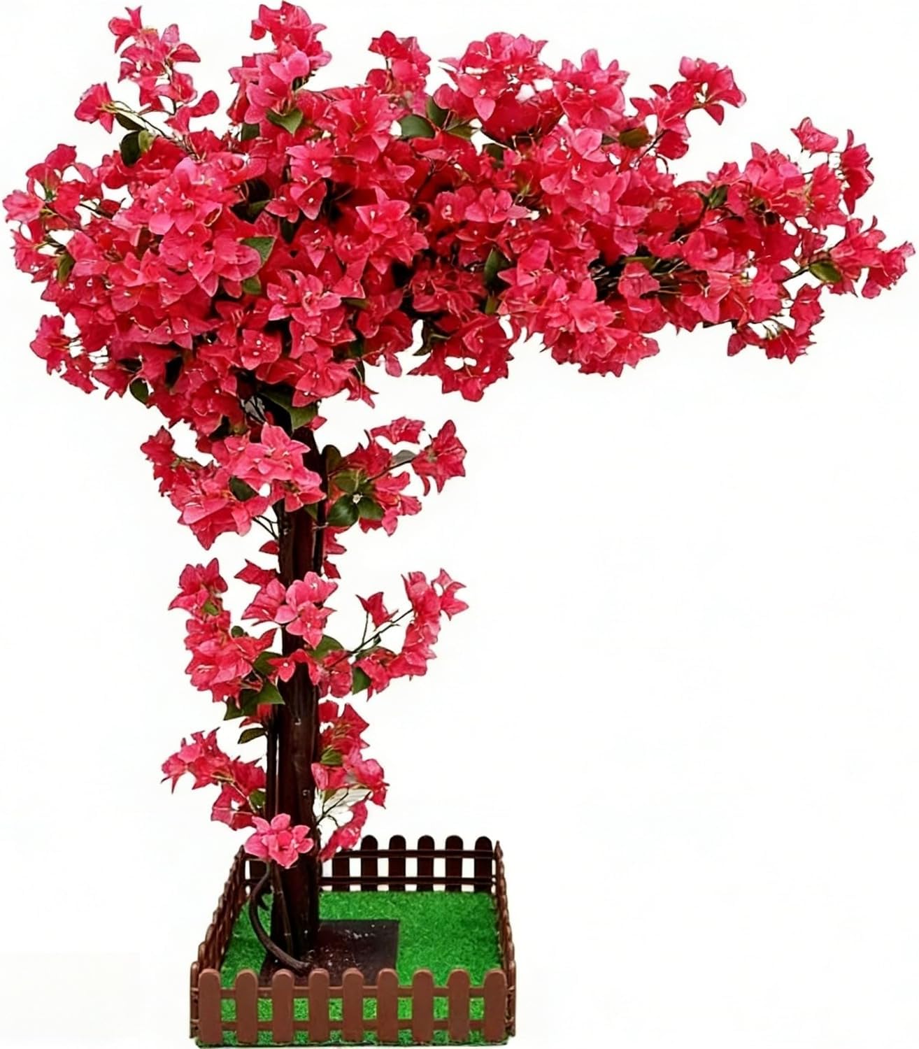8.2FT Artificial Cherry Blossom Tree with Pink Flowers, Faux Tree for Wedding, Home, Party, Indoor Decor (Red Bougainvillea, 8.2FT x 6.56FT /98.5INCH x 78INCH)