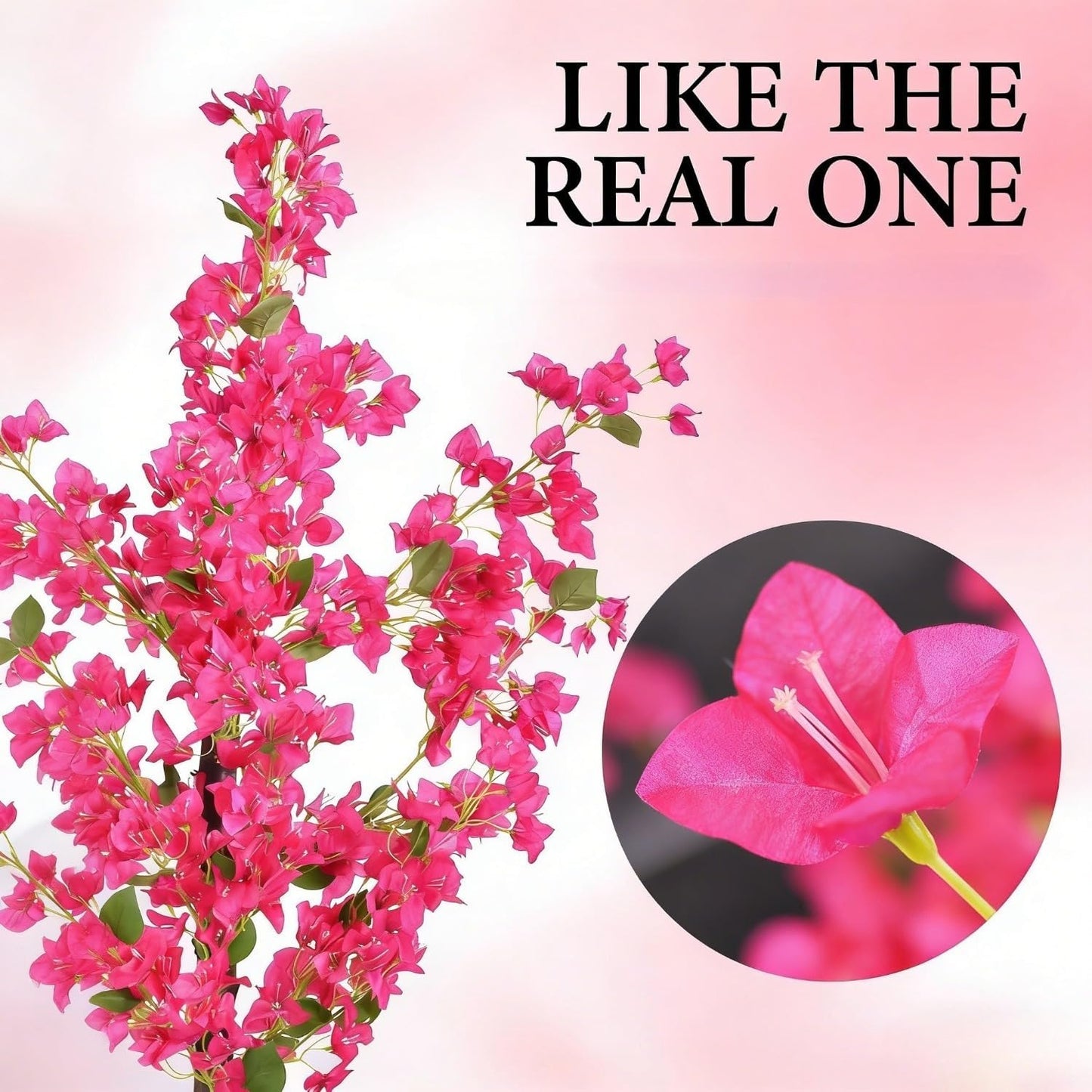 8.2FT Artificial Cherry Blossom Tree with Pink Flowers, Faux Tree for Wedding, Home, Party, Indoor Decor (Red Bougainvillea, 8.2FT x 6.56FT /98.5INCH x 78INCH)