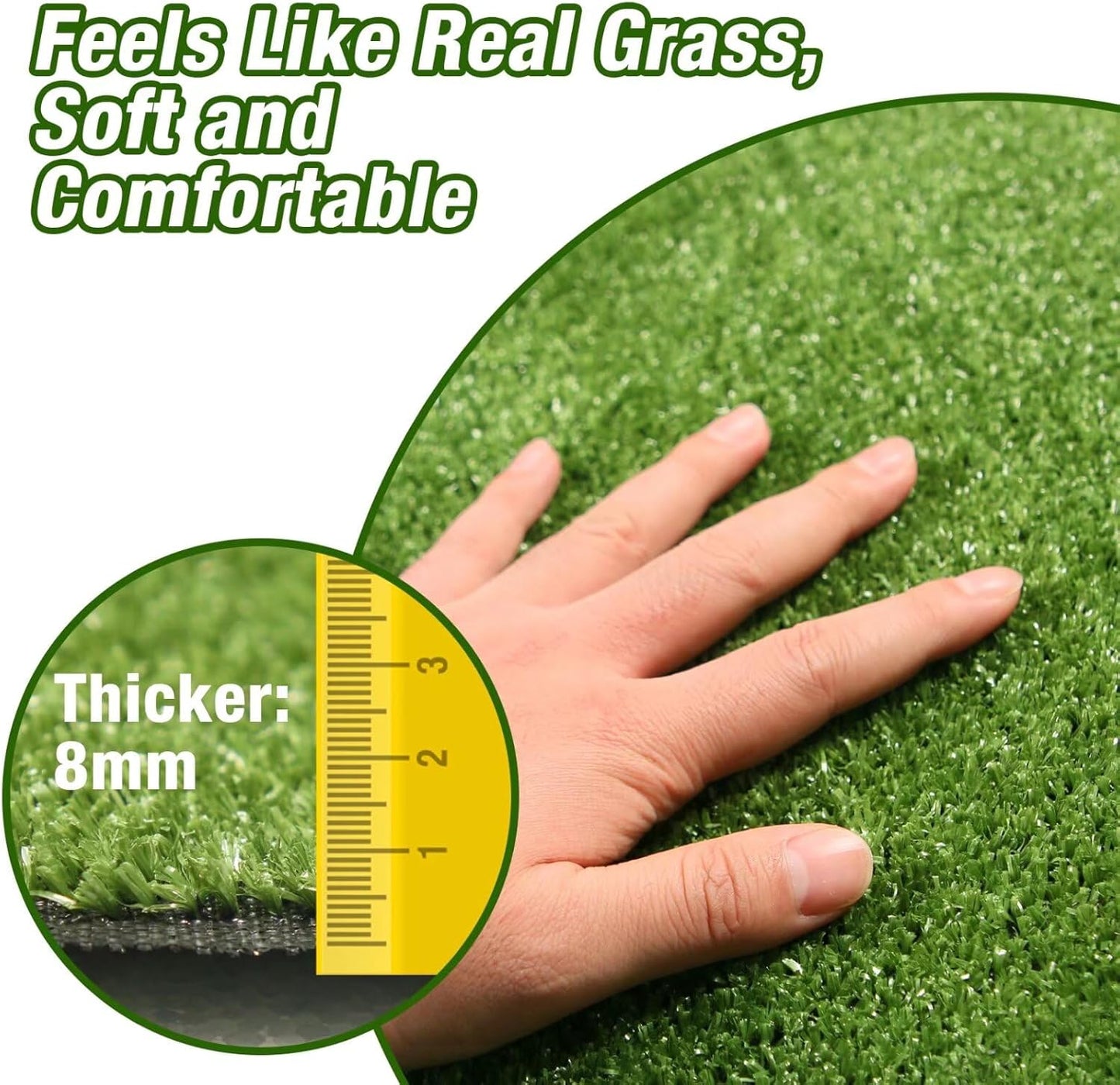 GLOBREEN Grass Pad for Dog Large Size - 2FTx6FT, Dog Potty Training Turf, Indoor Outdoor Pets Pee Fake Grass for Balcony Patio Yard