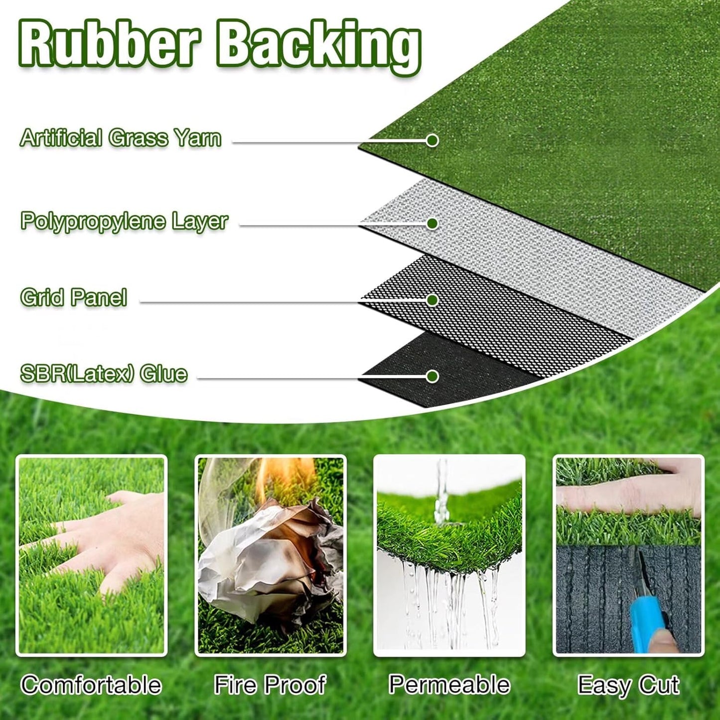 GLOBREEN Grass Pad for Dog Large Size - 2FTx6FT, Dog Potty Training Turf, Indoor Outdoor Pets Pee Fake Grass for Balcony Patio Yard