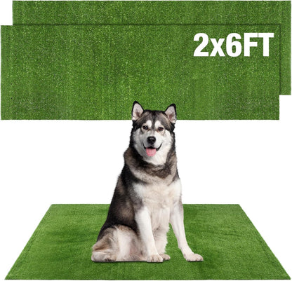 GLOBREEN Grass Pad for Dog Large Size - 2FTx6FT, Dog Potty Training Turf, Indoor Outdoor Pets Pee Fake Grass for Balcony Patio Yard