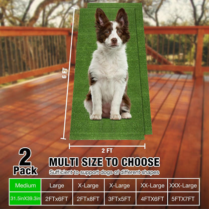 GLOBREEN Grass Pad for Dog Large Size - 2FTx6FT, Dog Potty Training Turf, Indoor Outdoor Pets Pee Fake Grass for Balcony Patio Yard