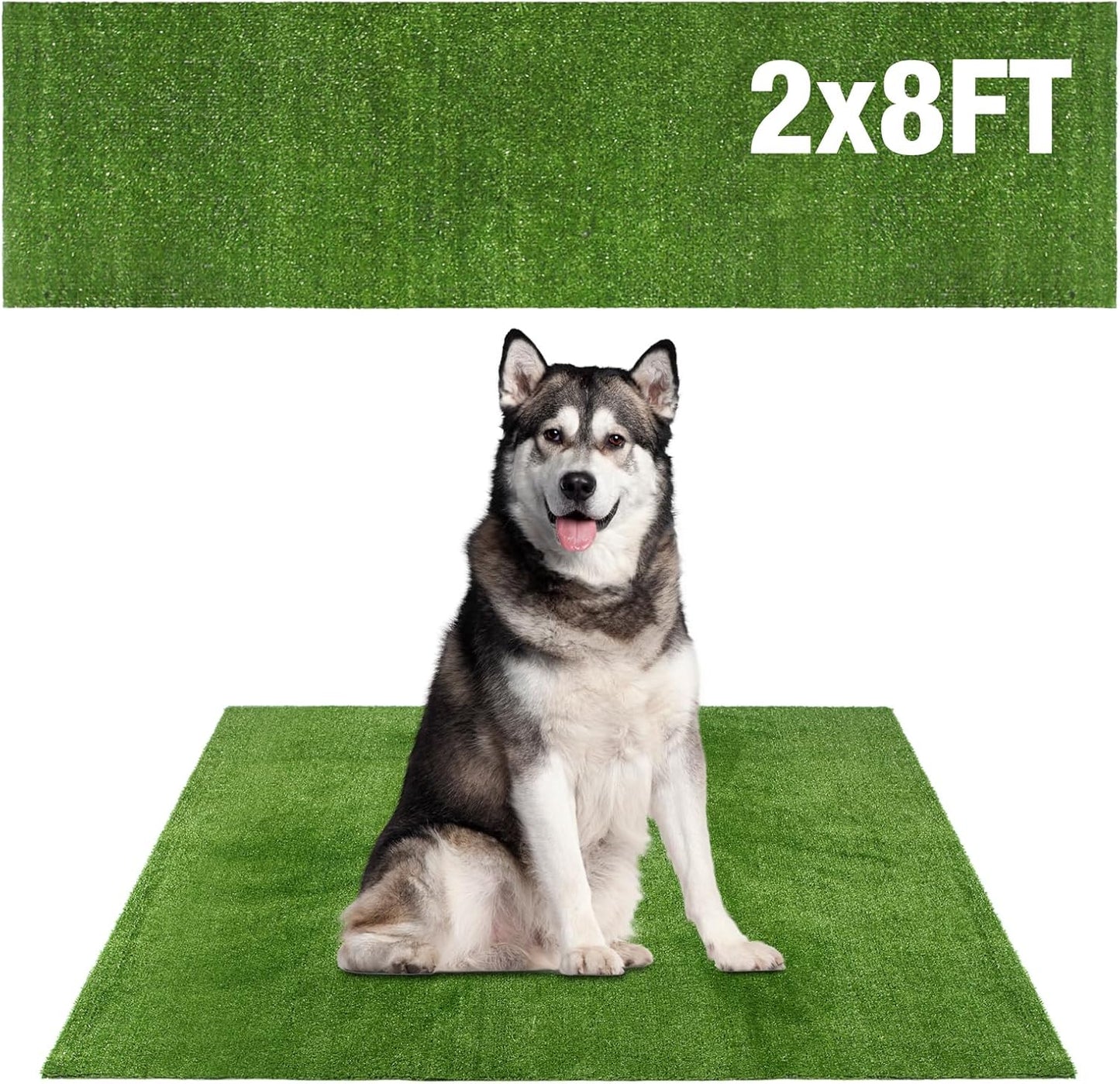 GLOBREEN Grass Pad for Dog Large Size - 2FTx6FT, Dog Potty Training Turf, Indoor Outdoor Pets Pee Fake Grass for Balcony Patio Yard