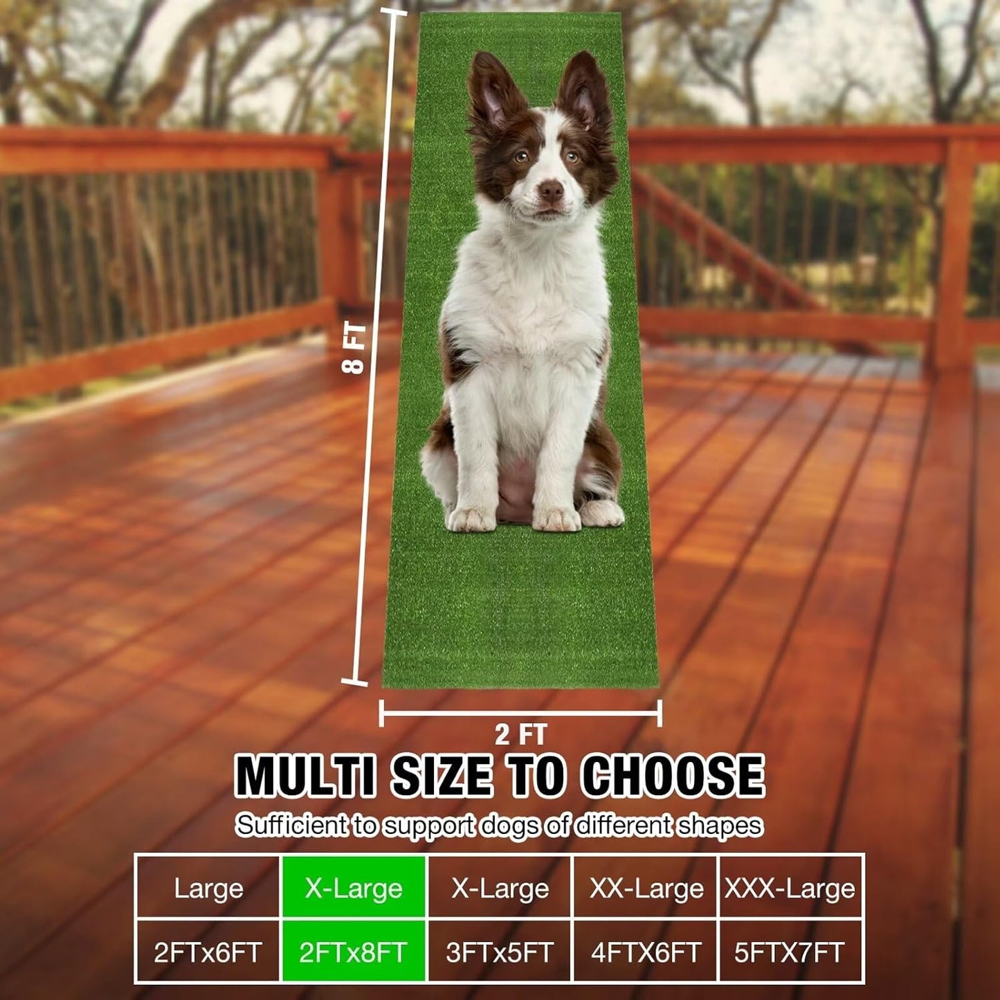 GLOBREEN Grass Pad for Dog Large Size - 2FTx6FT, Dog Potty Training Turf, Indoor Outdoor Pets Pee Fake Grass for Balcony Patio Yard