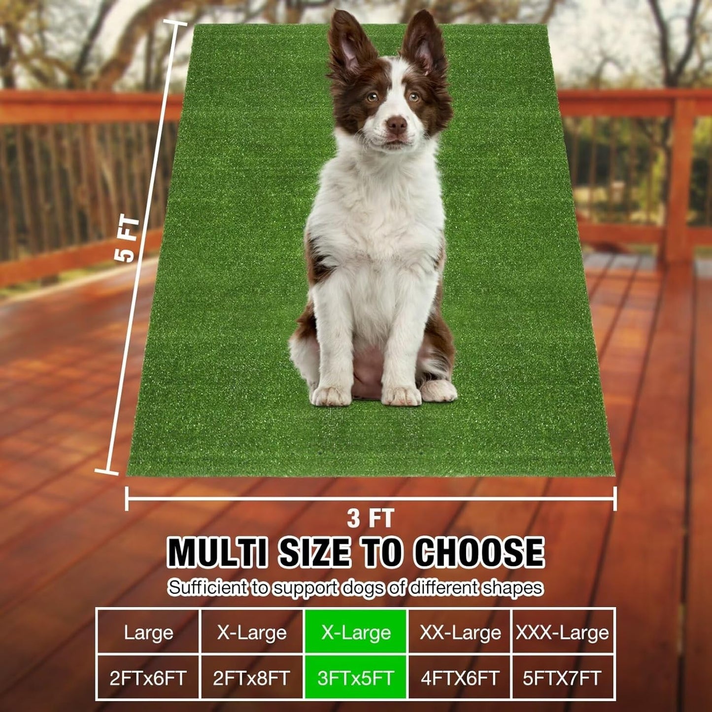 GLOBREEN Grass Pad for Dog Large Size - 2FTx6FT, Dog Potty Training Turf, Indoor Outdoor Pets Pee Fake Grass for Balcony Patio Yard