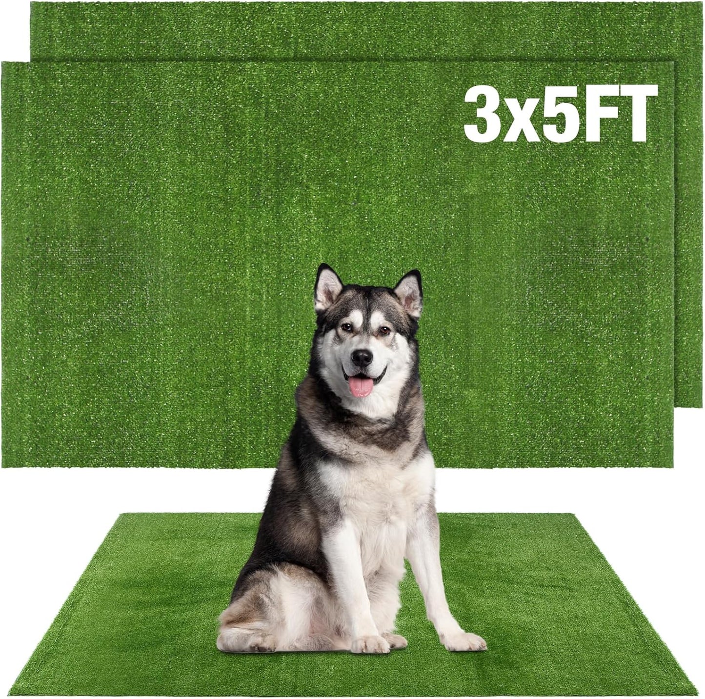 GLOBREEN Grass Pad for Dog Large Size - 2FTx6FT, Dog Potty Training Turf, Indoor Outdoor Pets Pee Fake Grass for Balcony Patio Yard