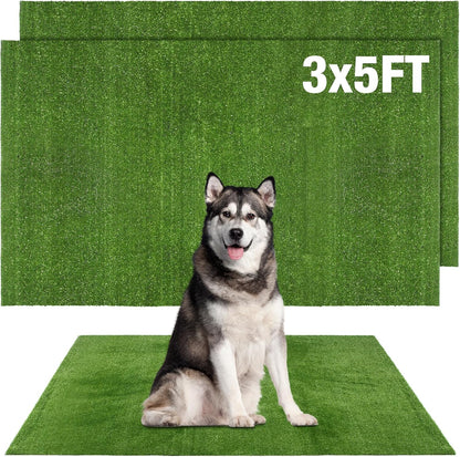 GLOBREEN Grass Pad for Dog Large Size - 2FTx6FT, Dog Potty Training Turf, Indoor Outdoor Pets Pee Fake Grass for Balcony Patio Yard