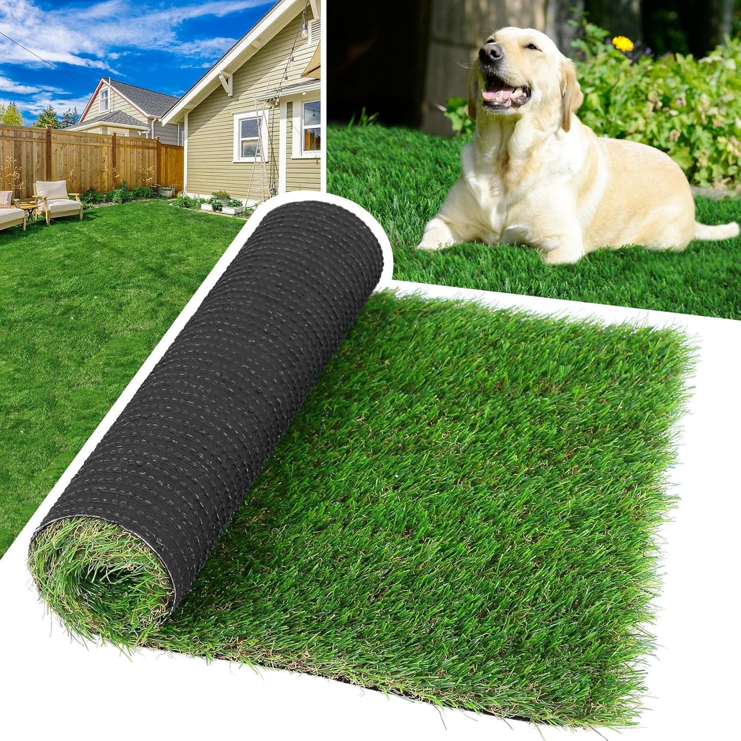 GLOBREEN Grass Pad for Dog Large Size - 2FTx6FT, Dog Potty Training Turf, Indoor Outdoor Pets Pee Fake Grass for Balcony Patio Yard