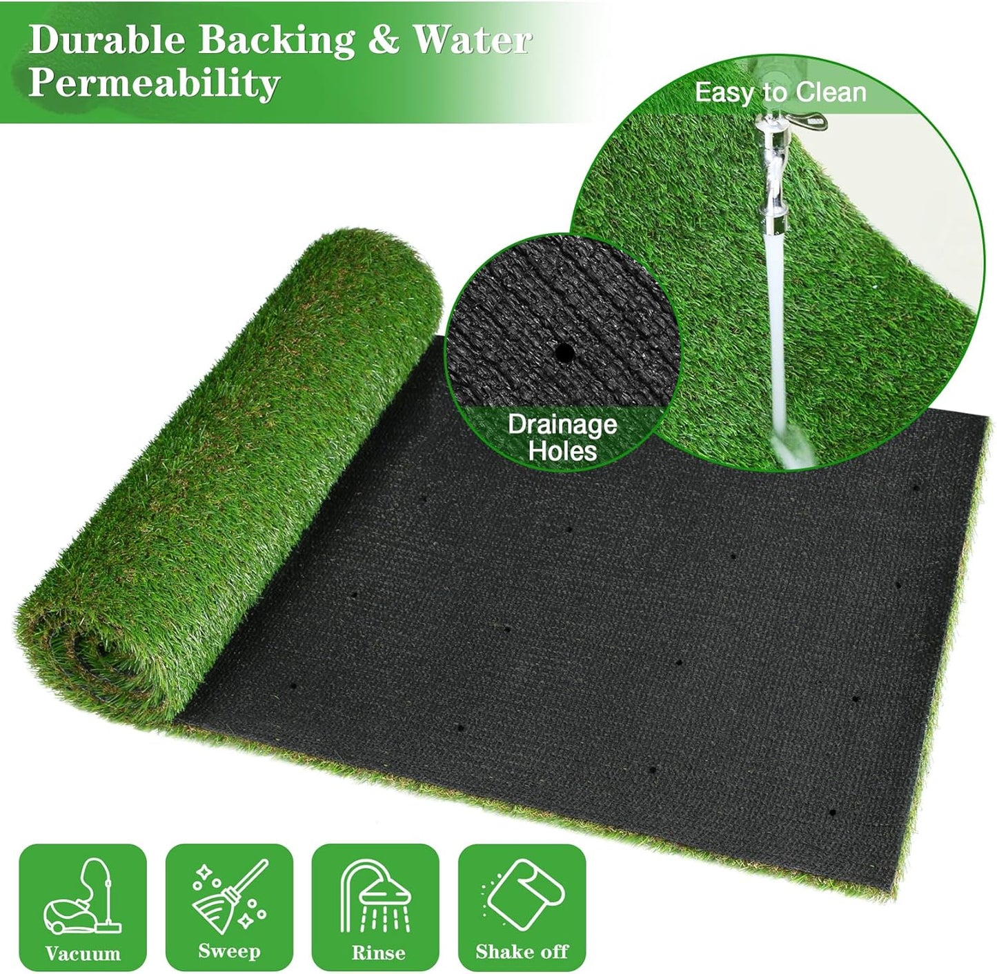 GLOBREEN Grass Pad for Dog Large Size - 2FTx6FT, Dog Potty Training Turf, Indoor Outdoor Pets Pee Fake Grass for Balcony Patio Yard