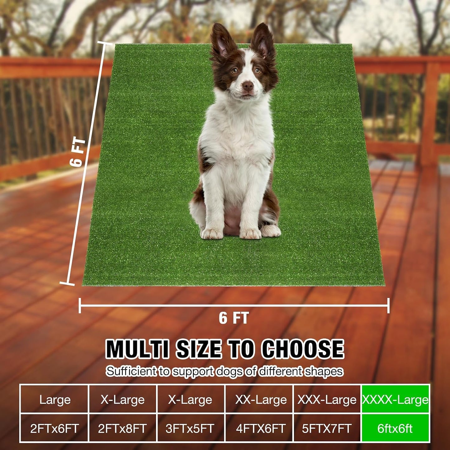 GLOBREEN Grass Pad for Dog Large Size - 2FTx6FT, Dog Potty Training Turf, Indoor Outdoor Pets Pee Fake Grass for Balcony Patio Yard