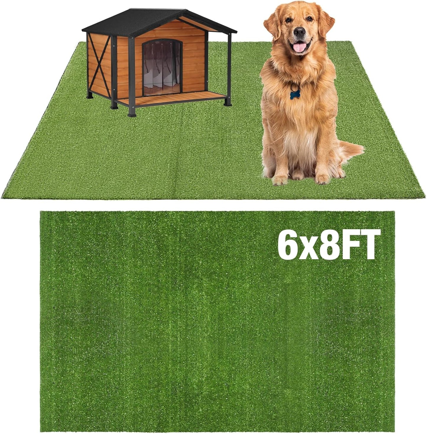 GLOBREEN Grass Pad for Dog Large Size - 2FTx6FT, Dog Potty Training Turf, Indoor Outdoor Pets Pee Fake Grass for Balcony Patio Yard