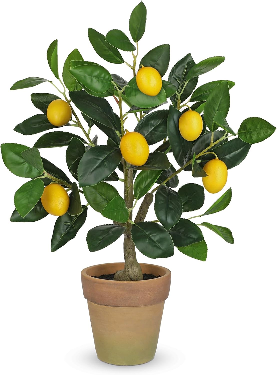 Artificial Potted Plants 19.7 inches Small Fake Lemon Tree Artificial Lemons Citrus Tree with Black Pot Faux Plants Indoor Lemon Decorations for Home,Office, Living Room Table, Desk