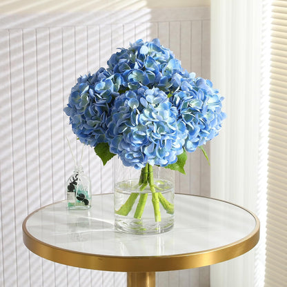 2Pcs Hydrangea Artificial Flowers, 22.44" Real Touch Latex Faux Hydrangea with Long Stems & Leaves for Home Office Decor or Wedding, Party, Centerpieces, Floral Arrangements (White)