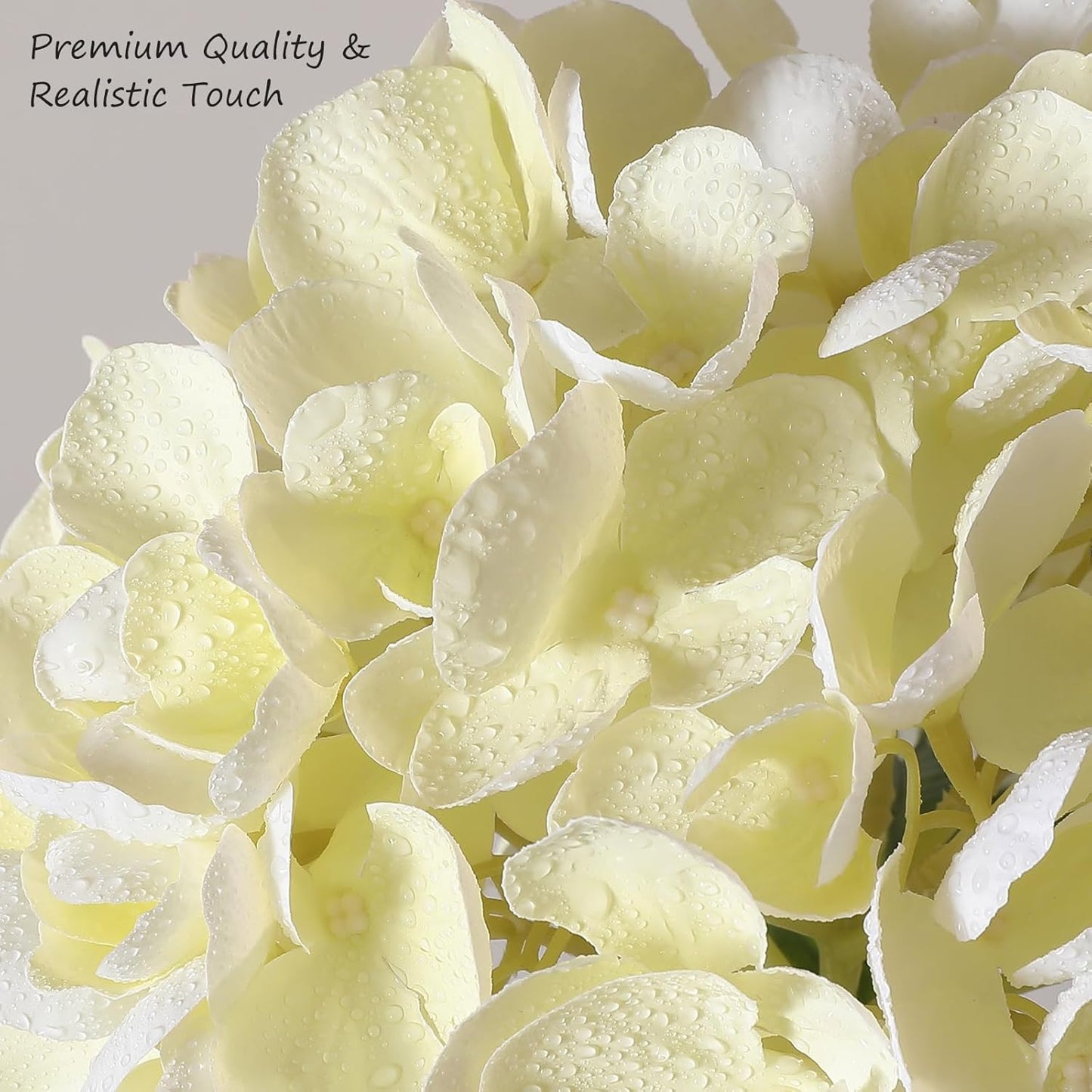 2Pcs Hydrangea Artificial Flowers, 22.44" Real Touch Latex Faux Hydrangea with Long Stems & Leaves for Home Office Decor or Wedding, Party, Centerpieces, Floral Arrangements (White)