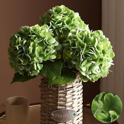 2Pcs Hydrangea Artificial Flowers, 22.44" Real Touch Latex Faux Hydrangea with Long Stems & Leaves for Home Office Decor or Wedding, Party, Centerpieces, Floral Arrangements (White)