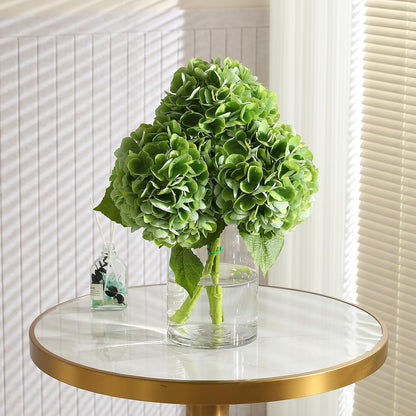 2Pcs Hydrangea Artificial Flowers, 22.44" Real Touch Latex Faux Hydrangea with Long Stems & Leaves for Home Office Decor or Wedding, Party, Centerpieces, Floral Arrangements (White)