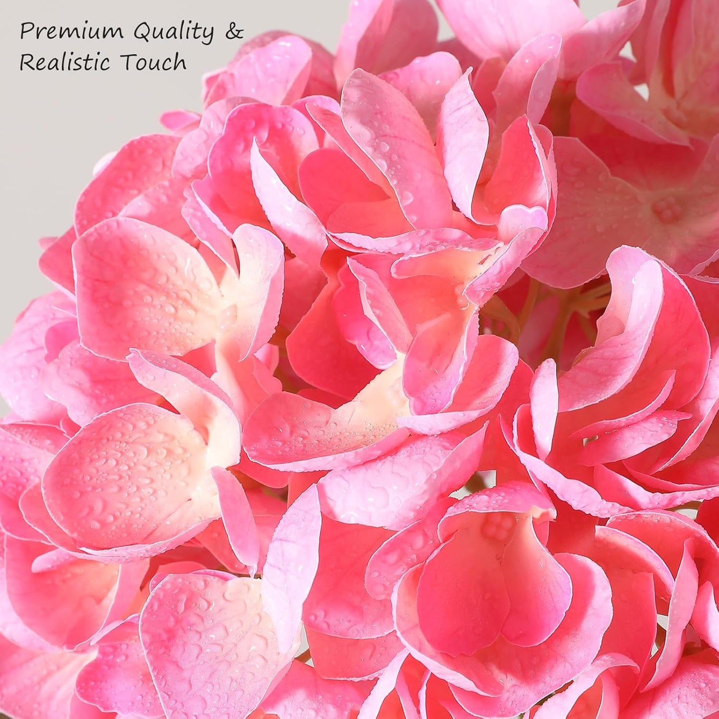 2Pcs Hydrangea Artificial Flowers, 22.44" Real Touch Latex Faux Hydrangea with Long Stems & Leaves for Home Office Decor or Wedding, Party, Centerpieces, Floral Arrangements (White)