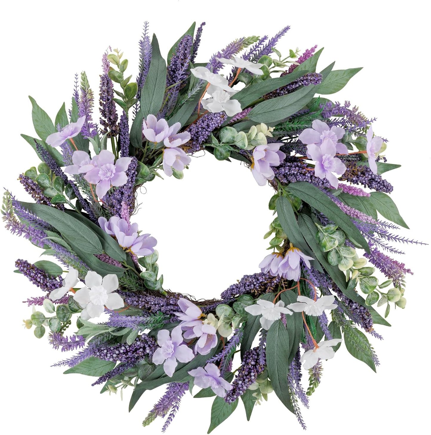 22 Inch Spring Summer Wreaths for Front Door, Artificial Yellow Forsythia Wreath with Green Leaves, Large Silk Floral Wreath for All Seasons Window Wall Wedding Decor