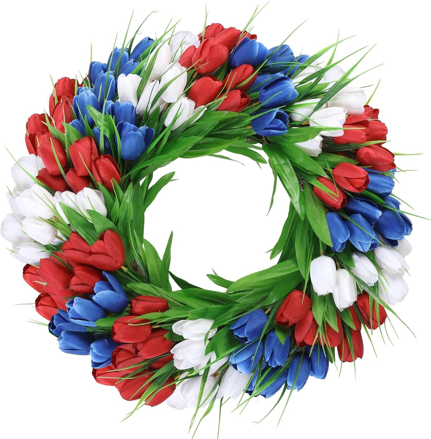 22 Inch Spring Summer Wreaths for Front Door, Artificial Yellow Forsythia Wreath with Green Leaves, Large Silk Floral Wreath for All Seasons Window Wall Wedding Decor